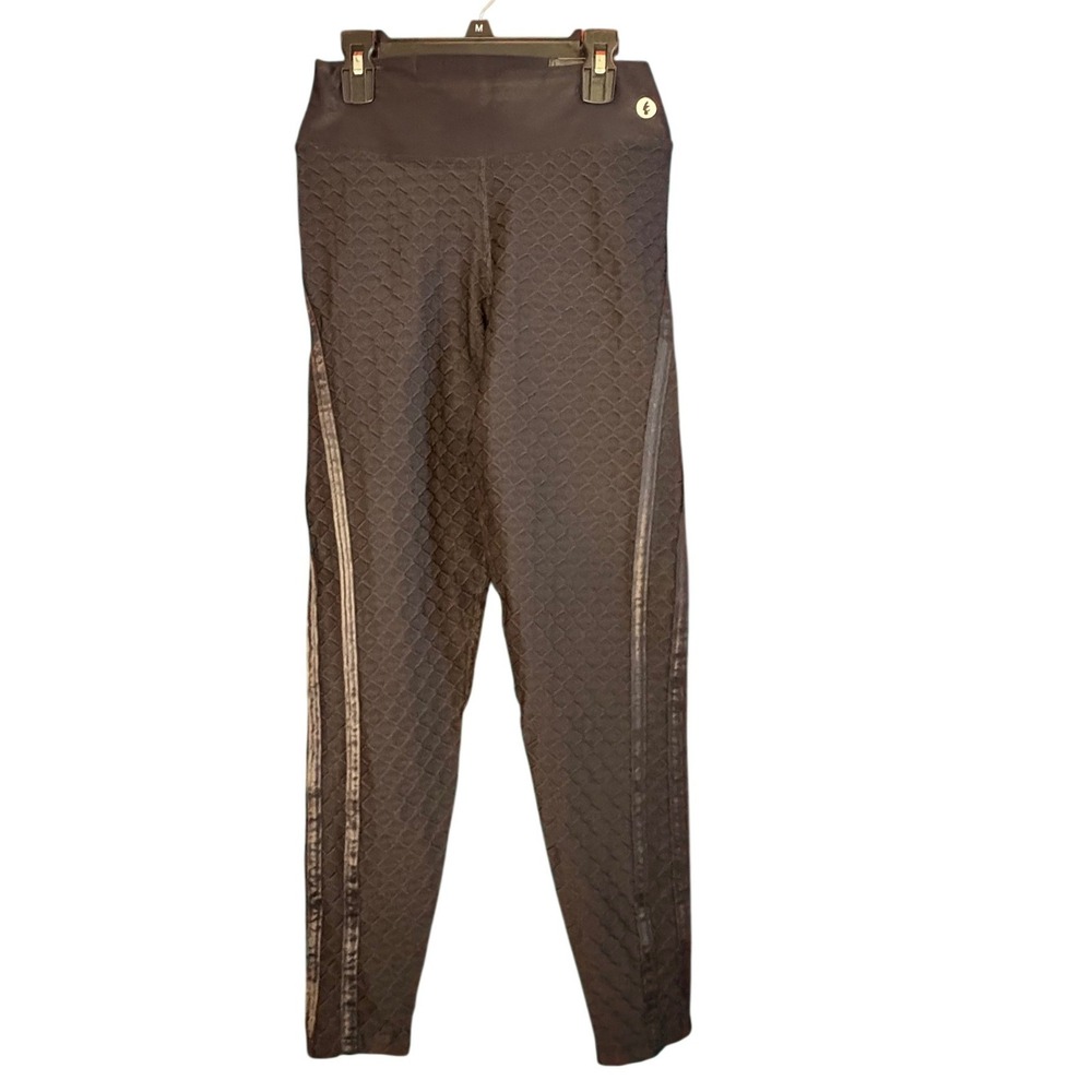 Dona Jo JoJo Black Textured High Rise Athletic Leggings Size 1 Brazil Made